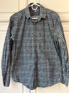 Coton Doux Button Down Long Sleeve Shirt 41/16 Pay Phone Dialpad